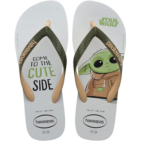 Havaianas Star Wars Baby Yoga Grogu Come To The Cute Side Flip Flop Sandal 11/12 - Picture 1 of 5